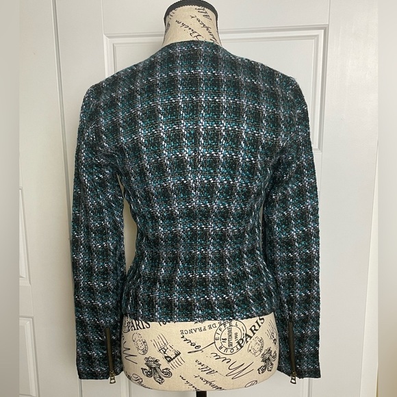 Lucky Brand Collection Harper multicolor tweed moto blazer jacket. Sz XS - Picture 4 of 8